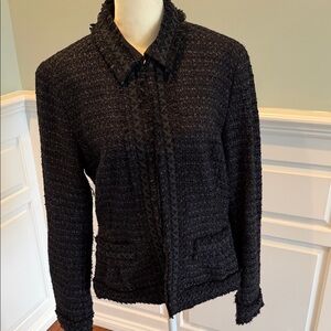 Elie Tahari Textured Black Blazer